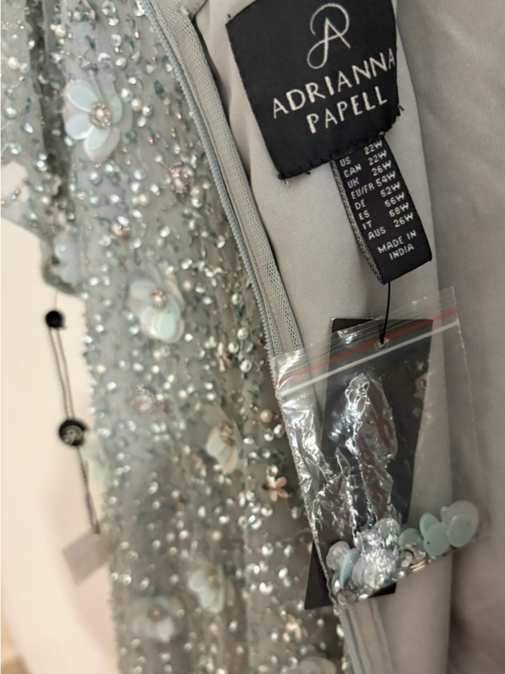 Adrianna Papell Silver Embellished Midi Sheath Dress - Picture 6 of 9
